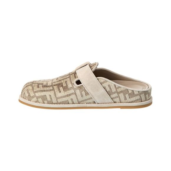 FENDI Feel FF Chenille & Suede Sabot - Picture 2 of 5